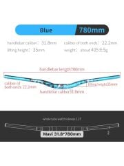 Lunje All Ride Açılı 78cm 9mm Gidon Mavi Renk 31.8mm