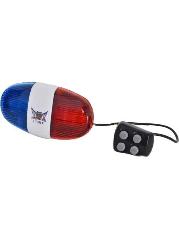 4 Sesli LED Işıklı Bisiklet Korna – Polis Sirenli, Şarjlı ve Suya Dayanıklı Model!