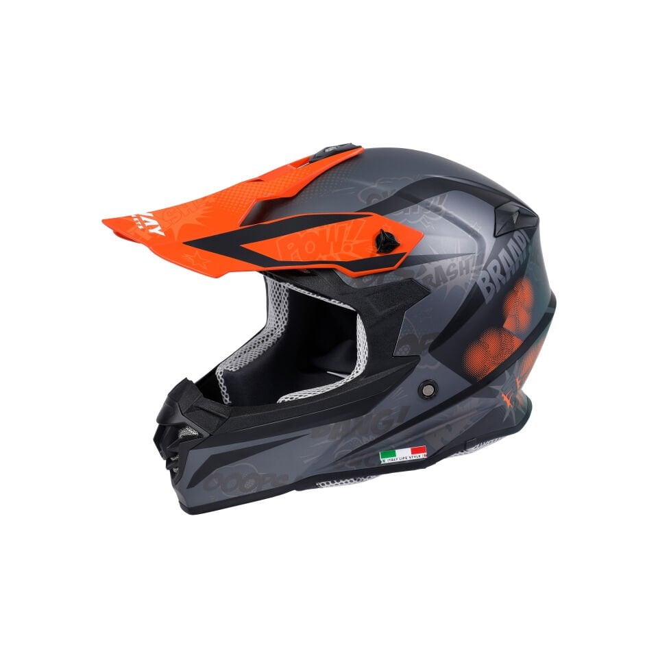 SWAY SW 617 Cross Full Face Kask L Beden 59-60cm Siyah Turuncu
