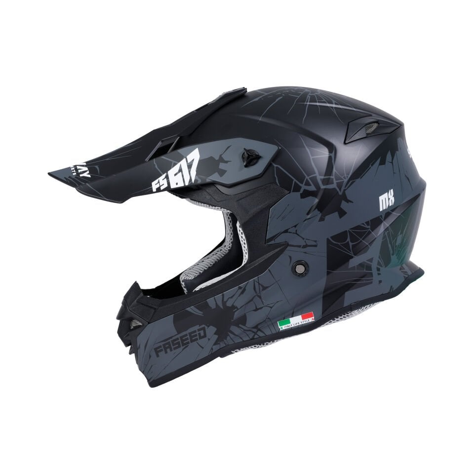 SWAY SW 617 Cross Full Face Kask M Beden 57-58cm Siyah-Gri