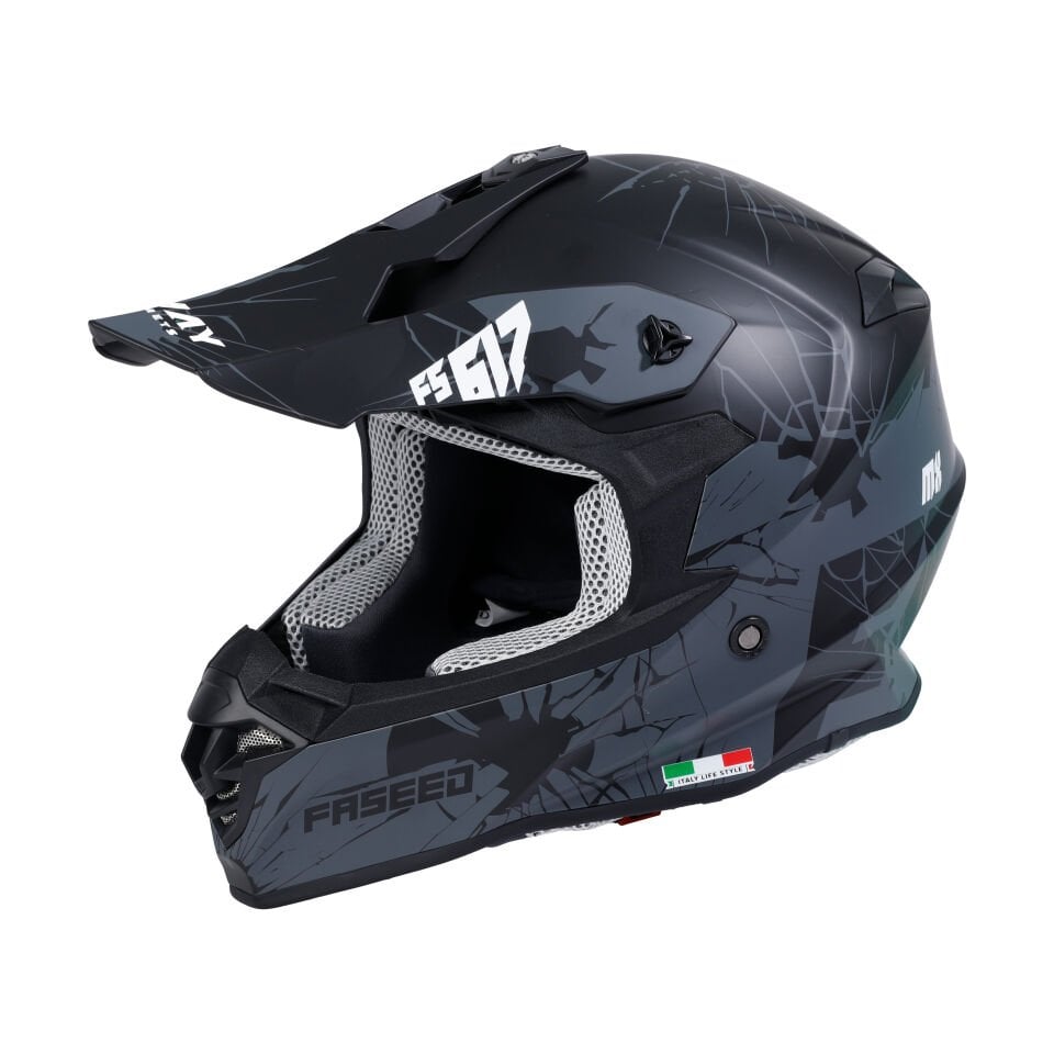 SWAY SW 617 Cross Full Face Kask M Beden 57-58cm Siyah-Gri