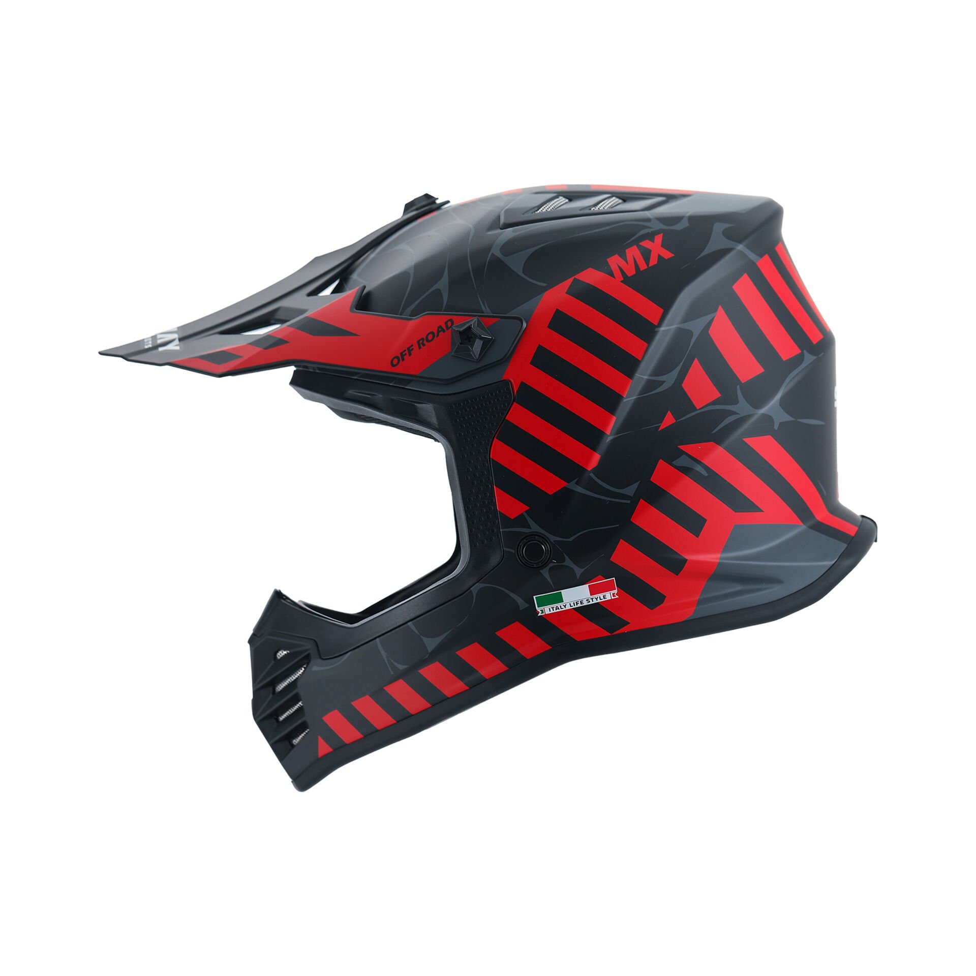 Sway SW-618 Çocuk Cross Full Face Kask YXL Beden 53-54cm Siyah Kırmızı