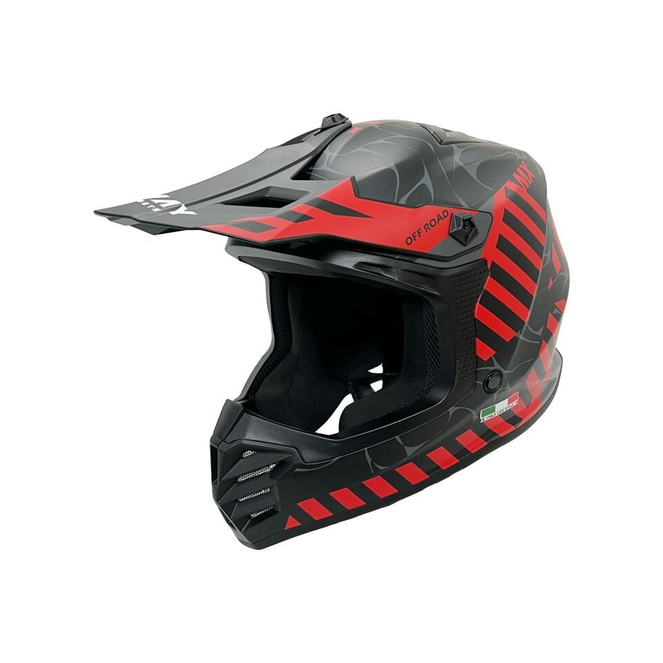Sway SW-618 Çocuk Cross Full Face Kask YXL Beden 53-54cm Siyah Kırmızı