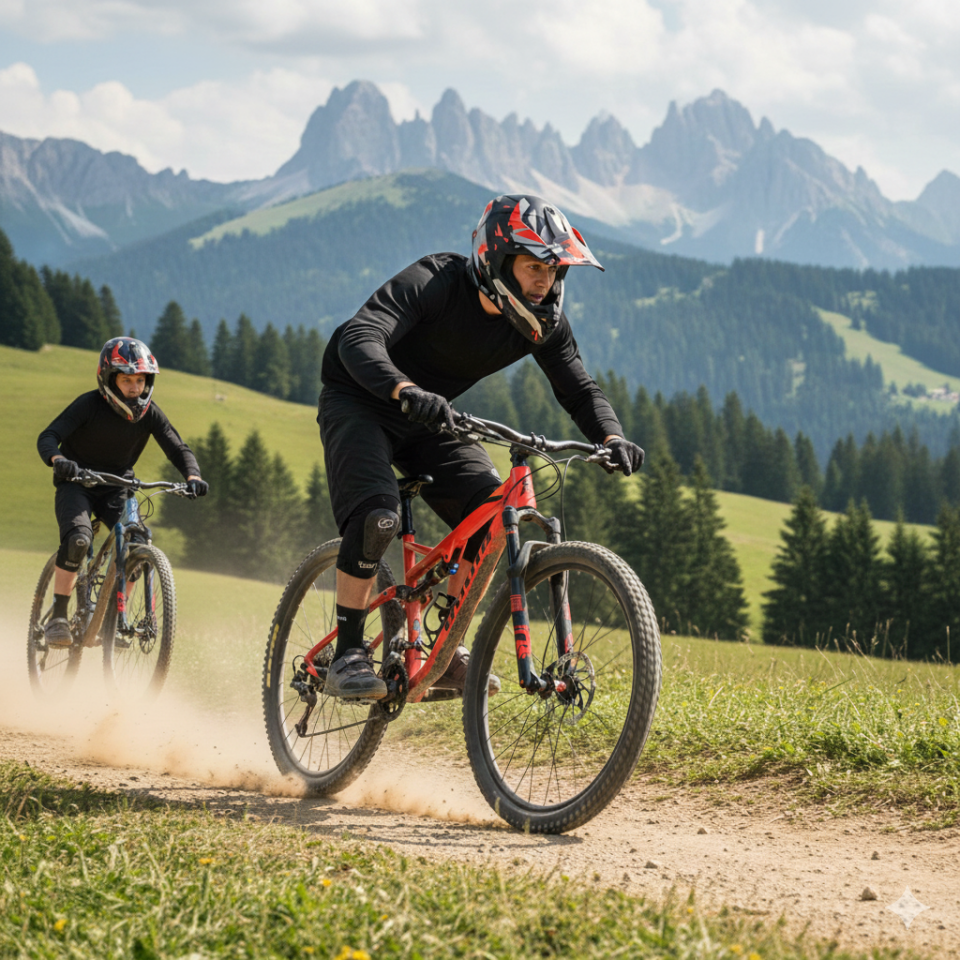 Sway SW-618 Çocuk Cross Full Face Kask YXL Beden 53-54cm Siyah Kırmızı