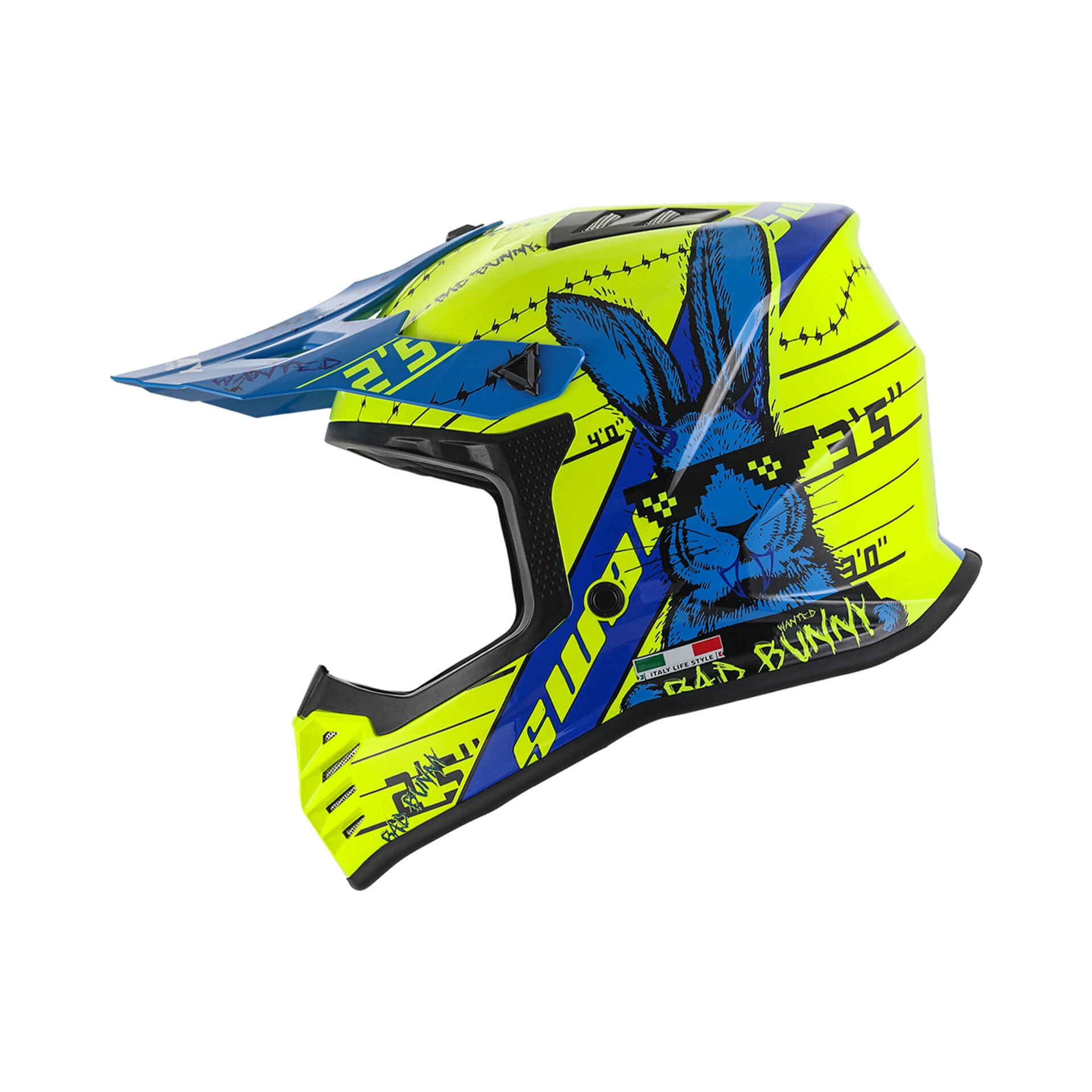 Sway SW-618 Çocuk Cross Full Face Kask YXL Beden 53-54cm Sarı Mavi
