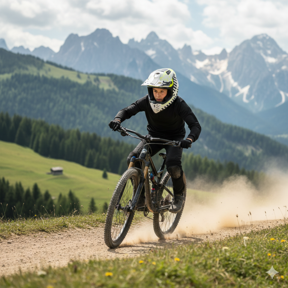 Sway SW-618 Çocuk Cross Full Face Kask YXL Beden 53-54cm Beyaz Neon Sarı