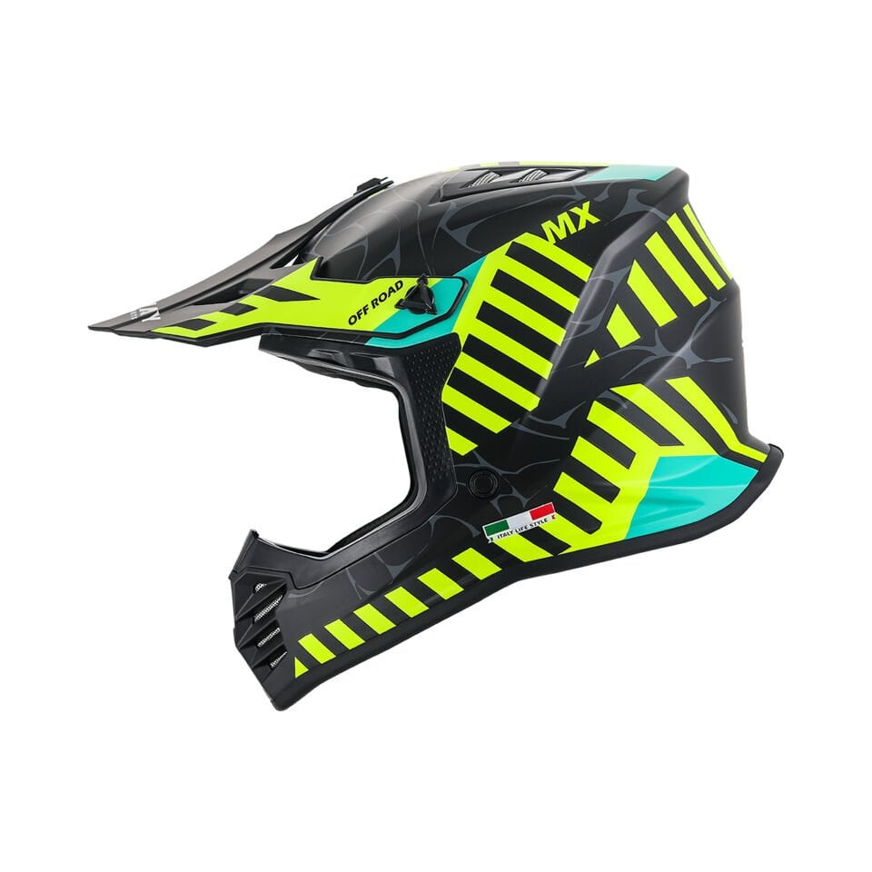 Sway SW-618 Çocuk Cross Full Face Kask YXL Beden 53-54cm Siyah Neon Sarı