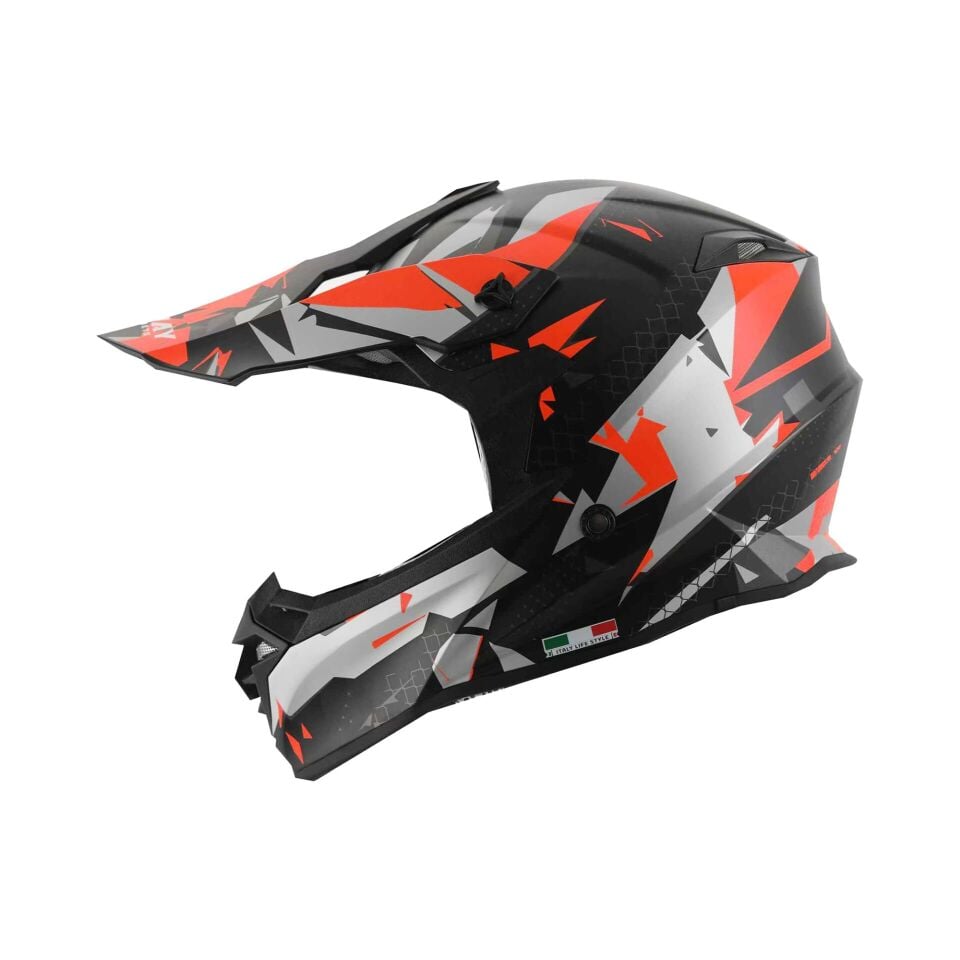 SWAY SW 617 Cross Full Face Kask S Beden 55-56cm Siyah Turuncu